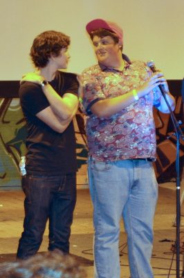 Dylan Arnold and Jacob Wysocki at the Q&A Rooftop Festival.